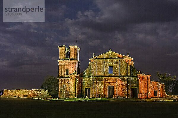 Part of the UNESCO site  Jesuit Missions of the Guaranis: Church  Ruins of Sao Miguel das Missoe  Rio Grande do Sul  Brazil  South America