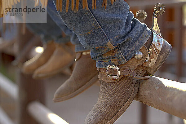 Cowboy spurs and boots.