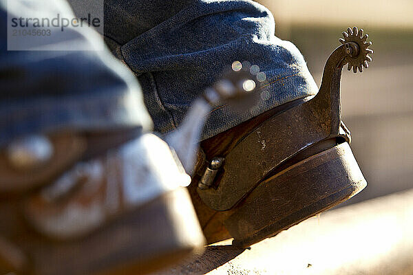 Cowboy spurs and boots.