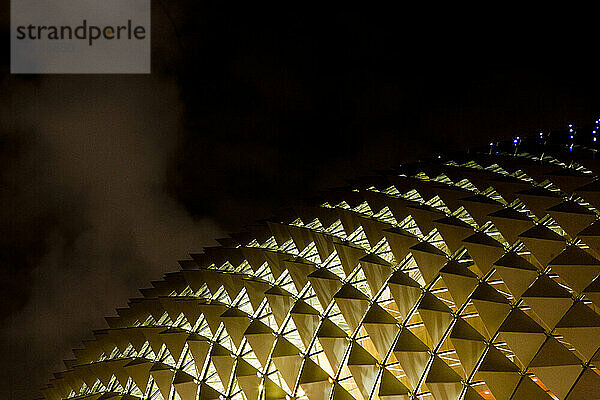 Singapore skyline at dusk.