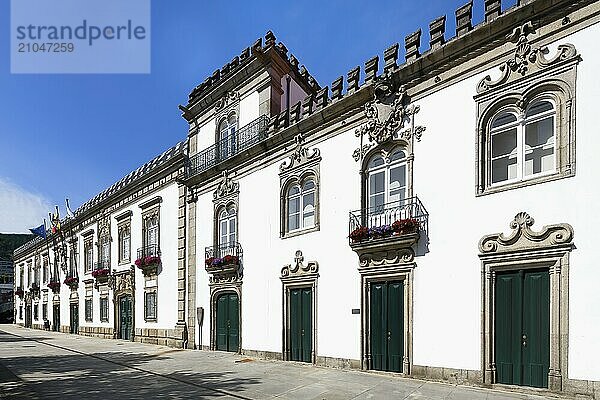 Alpuins Haus aus dem 17. Jahrhundert im manuelinischen Baustil  Viana do Castelo  Minho  Portugal  Europa