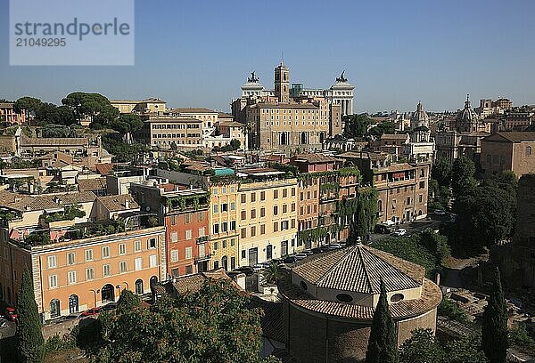 Blick vom Monte Palatino  Palatin  auf die Altstadt von Rom  Italien  Europa