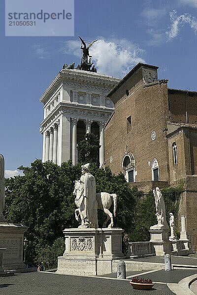 Blick vom Kapitol  Kapitolshügel zum Monumento Nazionale a Vittorio Emanuele II  Nationaldenkmal für Viktor Emanuel II.  Rom  Italien  Europa