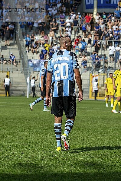 Fußball 3. Liga  Saison 2024/25  4. Spieltag: Waldhof Mannheim gegen 1. FC Saarbrücken. Bild: Neuzugang Henning Matriciani (20  Waldhof Mannheim)