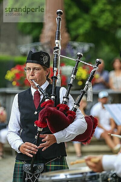 Dudelsackspielerin  Pipe Konzert  Sigmaringen  Baden-Württemberg  Deutschland  Europa