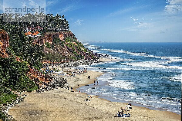 Einer der schönsten Strände Indiens  Varkala Beach  Kerala  Indien  Asien