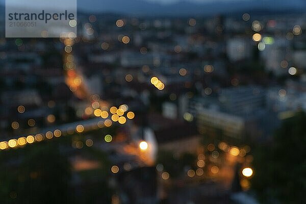 Licht Nacht Bokeh Stadt Unschärfe blau