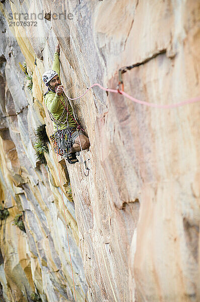 Sean Villanueva Apichavai 8a+ 500 metres . Venezuela expedition jungle jamming to Amuri tepuy and Tuyuren waterfalls  with Nicolas Favresse  Sean Villanueva  Stephane Hanssens an