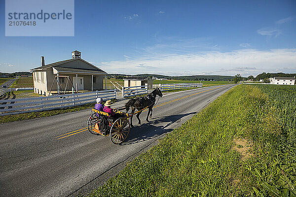 Amish buggy  Intercourse  Lancaster County  Pennsylvania  USA