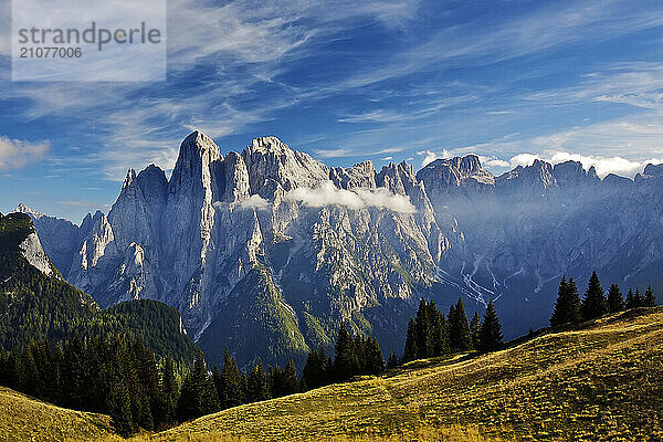 View of Monte Agner in on the Dolomites of northeastern Italy.