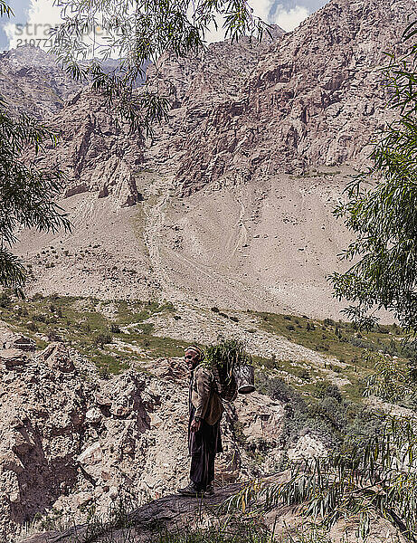 Farmer resting from Hushe village in Gilgit-Balta region