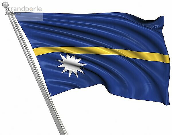 Flagge von Nauru  vor weißem Hintergrund