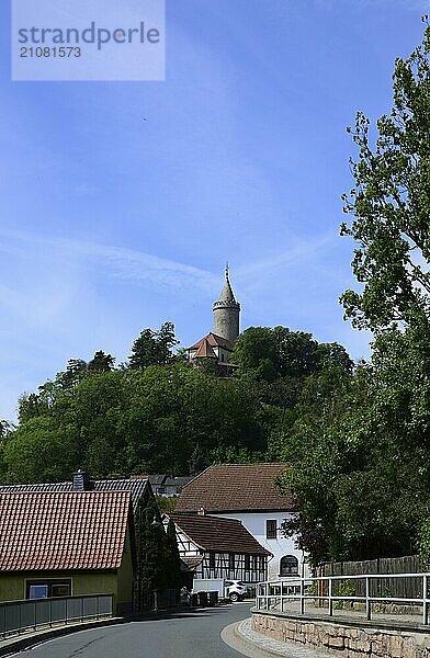 Panorama of the Castle Leuchtenburg in the Village Seitenroda  Thuringia  Deutschland. Panorama der Leuchtenburg im Dorf Seitenroda  Thüringen  Deutschland  Europa