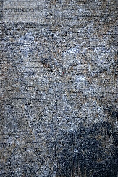 Climbers on the north face of the