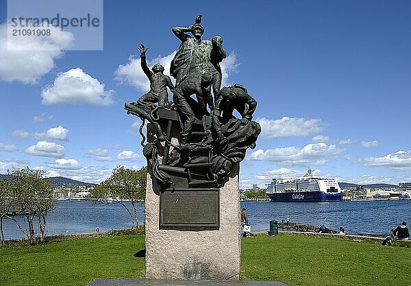 Monument on Bygdöy  Oslo  Norway  Europe