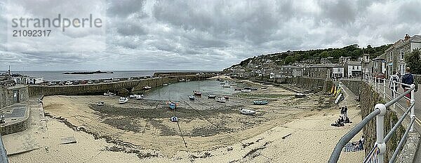 Panorama  Hafen  Mousehole  England  UK