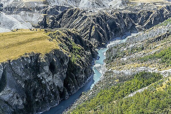 New Zealand South Island  Skippers Canyon at Skippers Bridge on Skippers Canyon Road north of Queenstown in the Otago region