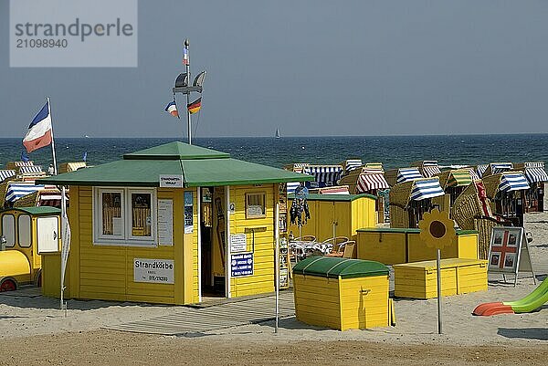 Beach chair hire on Travemünde beach  Schleswig-Holstein  Germany  Europe