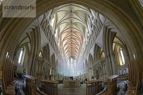 Fisheye  interior view  Wells Cathedral  Wells  England  Great Britain