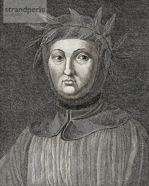 Francesco Petrarca oder Petrarca  1304  1374  italienischer Dichter und Historiker