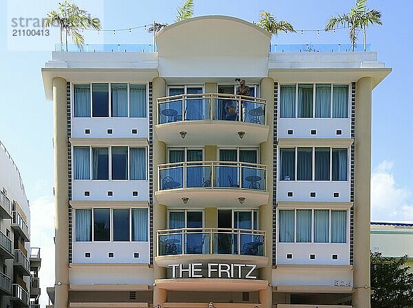 Historical Art Deco Building in Miami South Beach  Florida  USA  North America