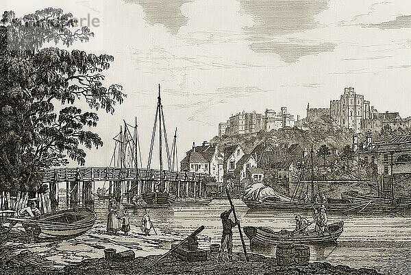 Windsor Bridge  Windsor Castle  1792  royal residence at Windsor  Berkshire  England  UK  after Joseph Farington