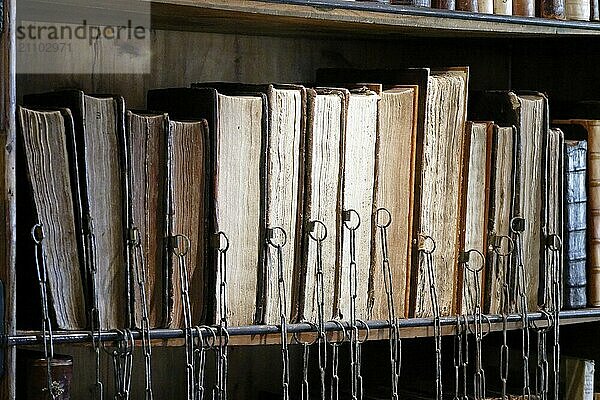 Interior view  Cathedral Library  Wells Cathedral  Wells  England  Great Britain