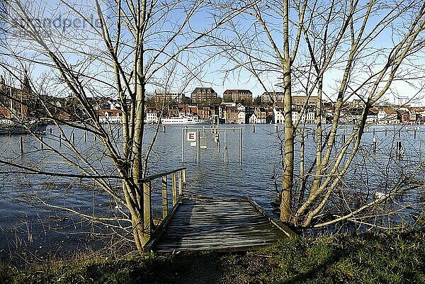 Flood on 06.01.2012  Flensburg  Schleswig-Holstein  Germany  Europe