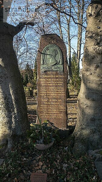 Germany  Berlin  28 Jan. 2024  Sophien Gemeinde cemetery  gravestone of Johanna Stegen  heroine of Lüneburg  Europe