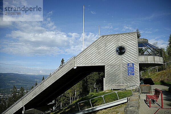 Inrun tower at Lysgaards Bakkene  Lillehammer  Oppland  Norway  Europe