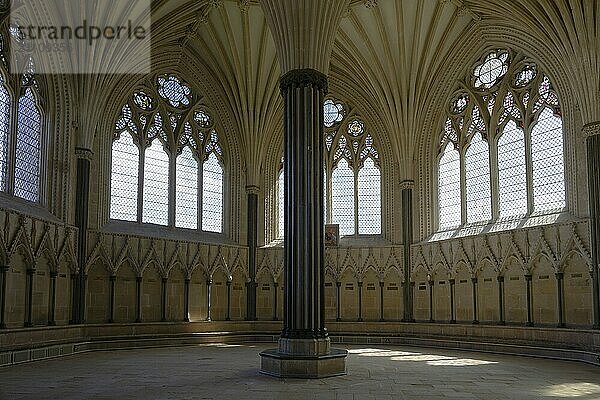 Interior view  Chapter House  Wells Cathedral  Wells  England  Great Britain