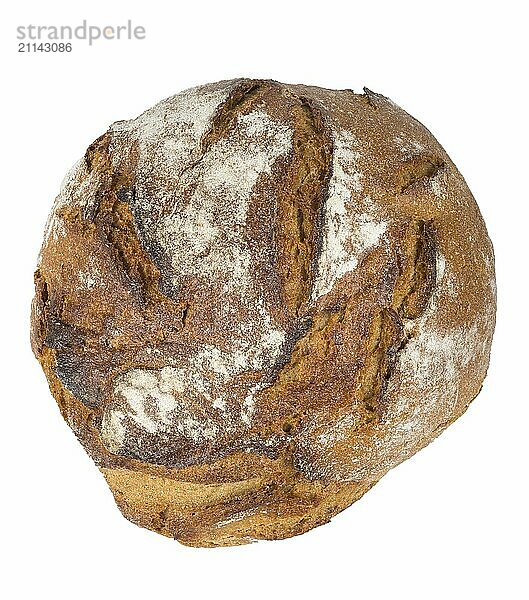 Rustikales Sauerteigbrot vor weißem Hintergrund