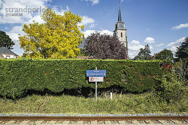 France  Les Moutiers-en-Retz  44  view of the SNCF station platform  09/2023.