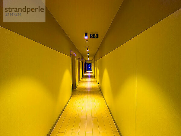 Belgium  Brussels  yellow corridor in a hotel