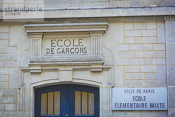 France  Paris  facade of the Gustave Eiffel vocational high school