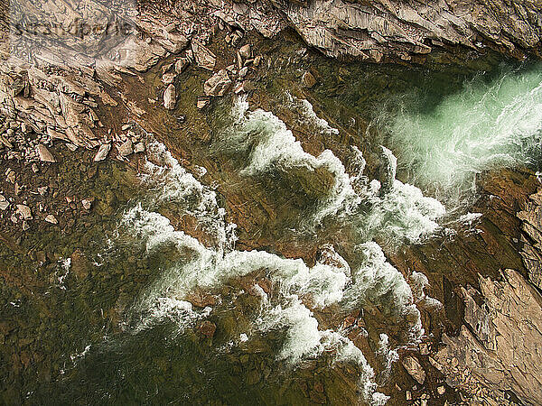 Waterfall along Barren Coastline of Hudson Bay  Nunuavut  Canada