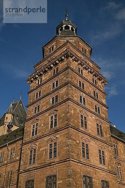 View of Johannisburg Castle in Aschaffenburg  Germany  Europe