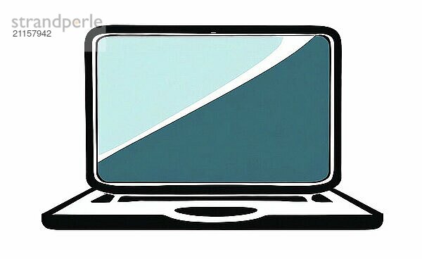 Illustration of laptop  flat icon icon isolated on white background