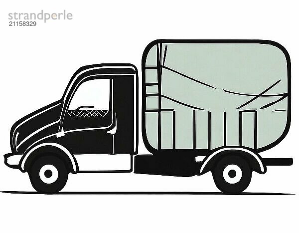 Flat design illustration of truck icon on white background