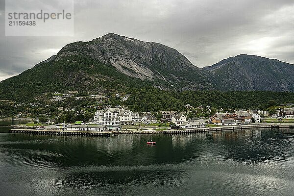 View over the Eidfjord  a fjord in Norway