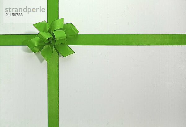 Green ribbon on a white background