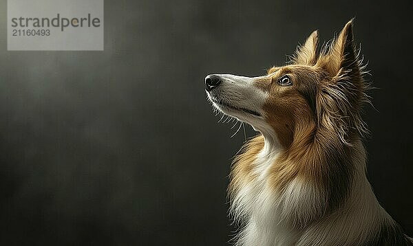 A Scottish Collie captured in a studio against a dark background AI generated