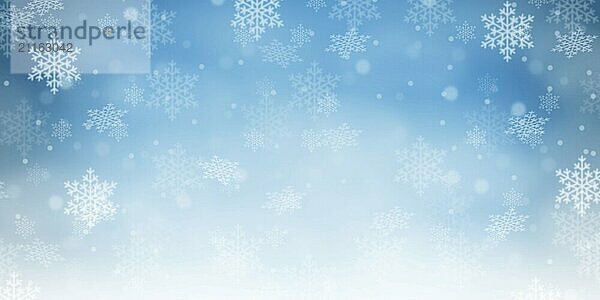 Christmas background blue Christmas background Christmas card with snow winter panorama snowflakes and text free space Copyspace in Stuttgart  Germany  Europe