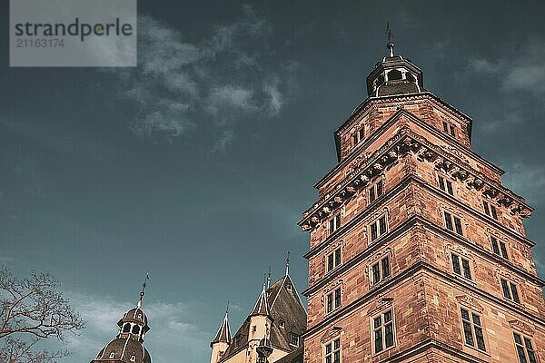 View of Johannisburg Castle in Aschaffenburg  Germany  Europe