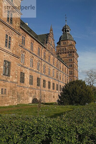 View of Johannisburg Castle in Aschaffenburg  Germany  Europe