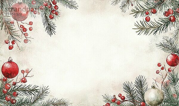 A white background with red and green Christmas decorations. The decorations include a red and white ornament  a green ornament  and a red ornament AI generated