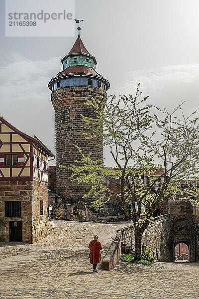 View of the Sinwell Tower of Nuremberg Castle  Germany  Europe