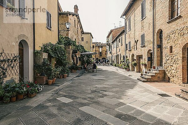 Beautiful view of Tuscany landscape and landmarks. Volterra is an ancient medieval town. Summer in Italy