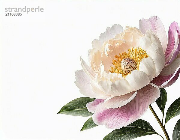 Pink peony on a white background. Flowers isolated  photo studio