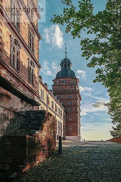 View of Johannisburg Castle in Aschaffenburg  Germany  Europe